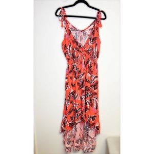 2X Xhilaration deep tangerine tropical Dress